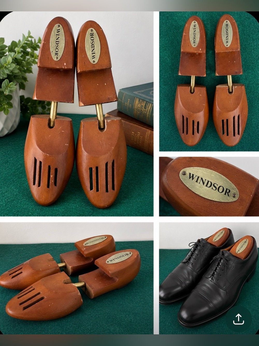 Windsor men’s cedar solid wood vintage shoe trees 11.5 inches M-L VTG 1980’s